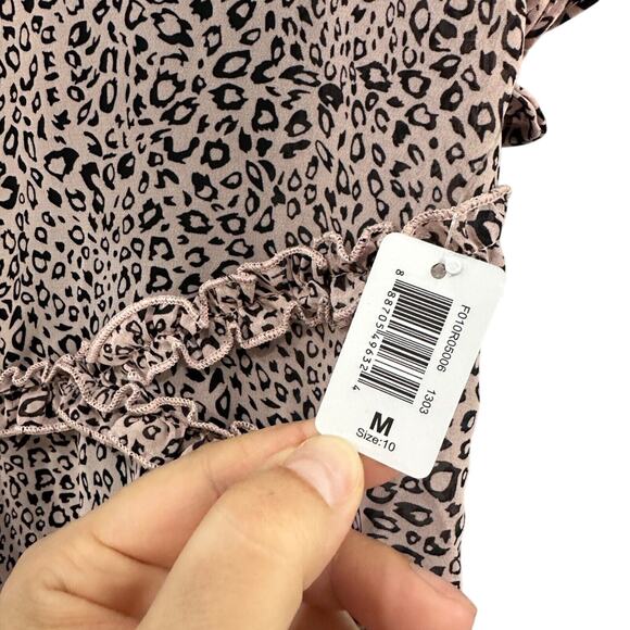 Kidpik Girls Leopard Print Ruffle Dress Size 10 Medium NWT Flowy Casual Party - Picture 8 of 9